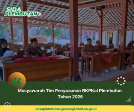 Musyawarah Tim Penyusunan RKPKal Plembutan Tahun 2026: Persiapan Musdus Penggalian Gagasan