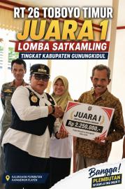 RT 26 Toboyo Timur Raih Juara I Lomba Satkamling Tingkat Kabupaten Gunungkidul